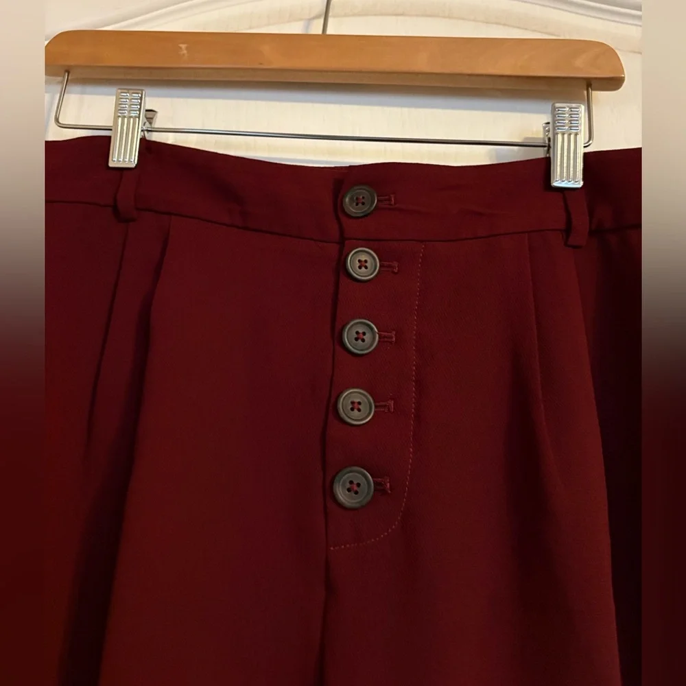 Anthropologie Sasha Button Fly Tapered Trouser Pants Business Travel Pleated - Picture 4 of 9